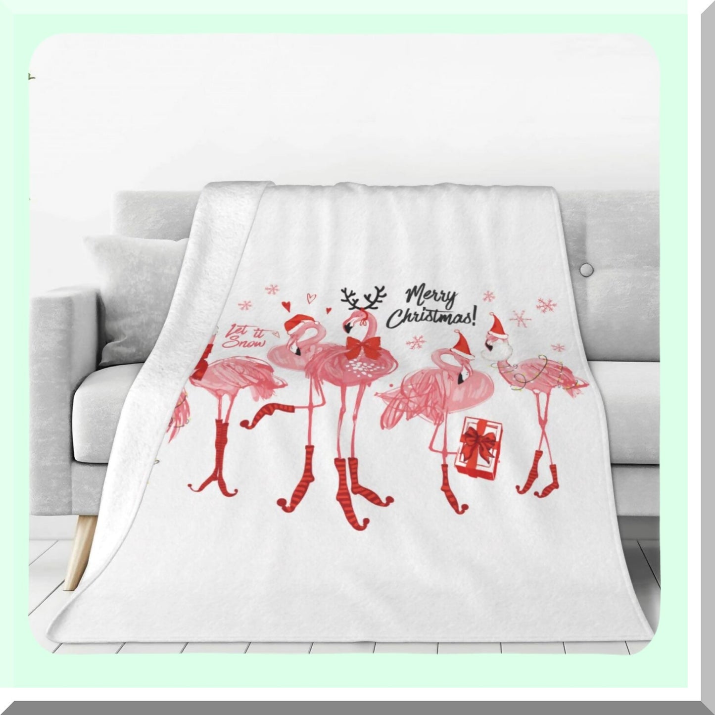 CozyFlame Pink Flamingo Fleece Throw Blanket - Lightweight, Soft & Warm for Bed, Sofa, Couch - 60"x50""