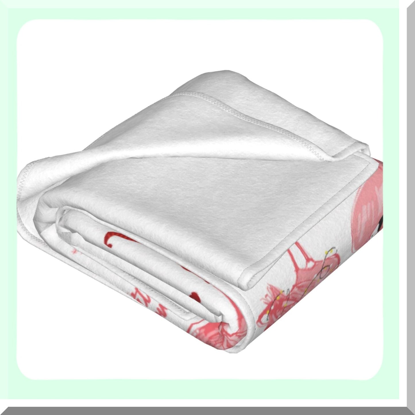 CozyFlame Pink Flamingo Fleece Throw Blanket - Lightweight, Soft & Warm for Bed, Sofa, Couch - 60"x50""