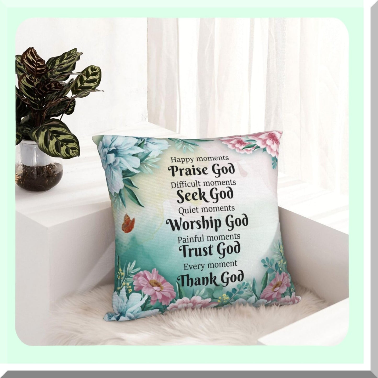 Faithful Blessings Pillow Covers - Inspirational Christian Gifts for Women - Bible Verse Decor - Mom Grandma Wife Birthday Decoration - Religious Home Decor