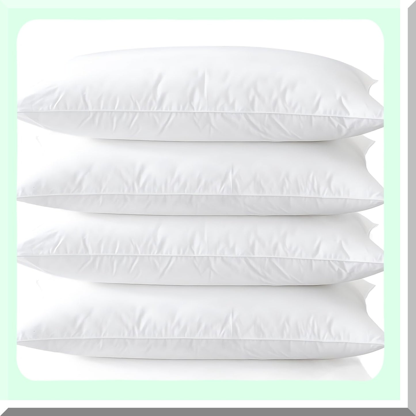 CozyDreams Plush Pillow Set - 4 Pack Standard Size 20"x26" for Stomach & Back Sleepers, Hypoallergenic Down Alternative Filling, Machine Washable