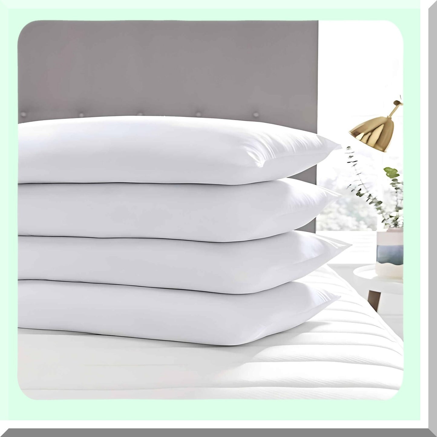 CozyDreams Plush Pillow Set - 4 Pack Standard Size 20"x26" for Stomach & Back Sleepers, Hypoallergenic Down Alternative Filling, Machine Washable