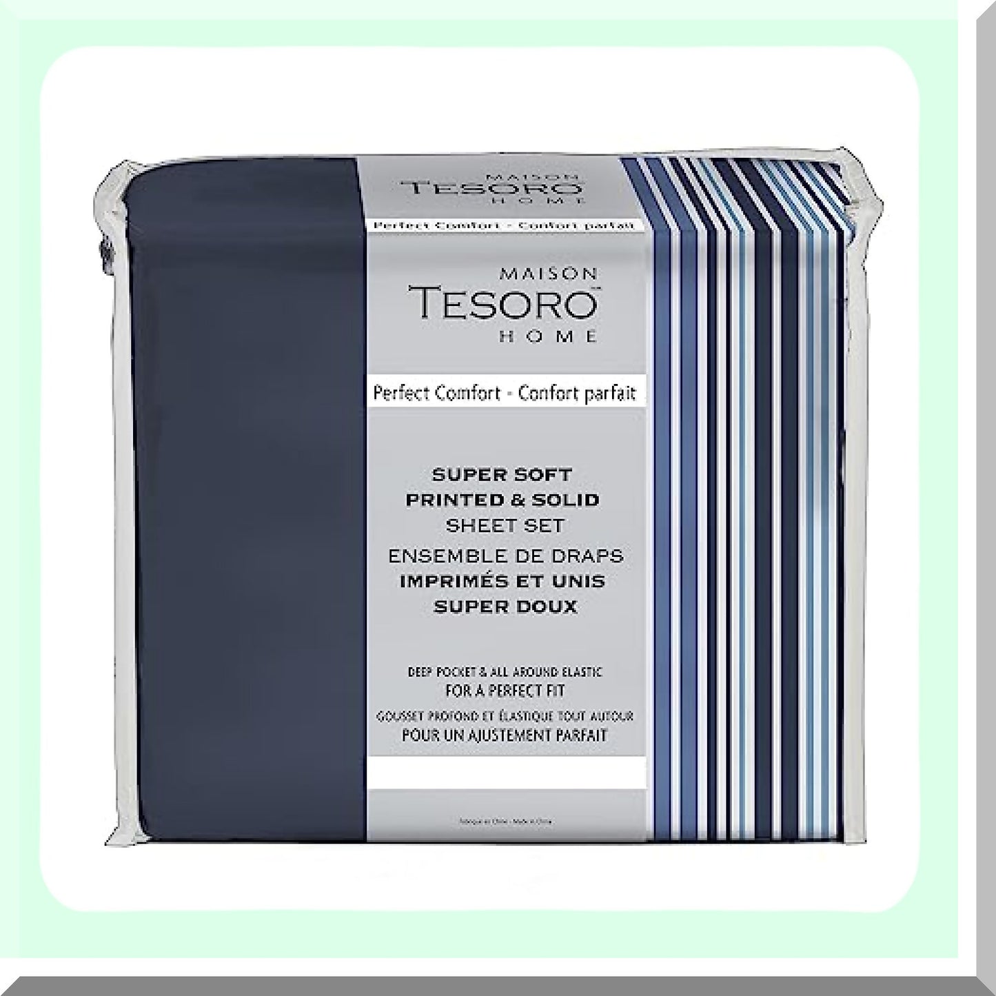 Breathable Hotel Comfort Queen Bedding Set - Cozy Microfiber Sheets & Pillowcases, Deep Pockets, Wrinkle & Fade Resistant - Navy Blue, 4 Piece