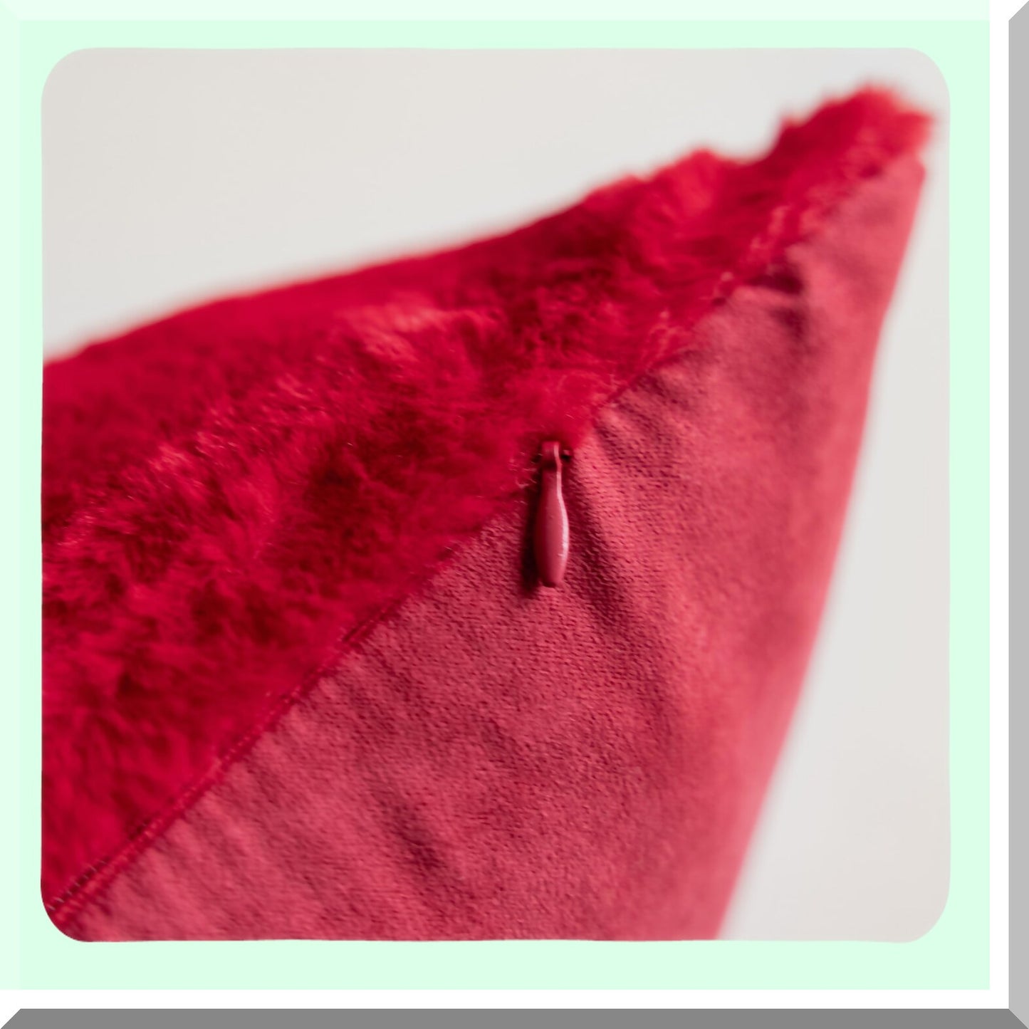 Fluffy Red New Year Decor Pillow Set - Soft Square Euro Shams for Couch & Bedroom - 26x26 Inch Accent Throw Pillows - Set of 2