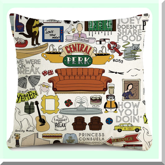 TV Show Fanatic Pillowcase - Funny Merchandise Gift for Women, Men, Girls - Home Decor for Bedroom, Living Room - 18x18 Inch Throw Pillow Cover