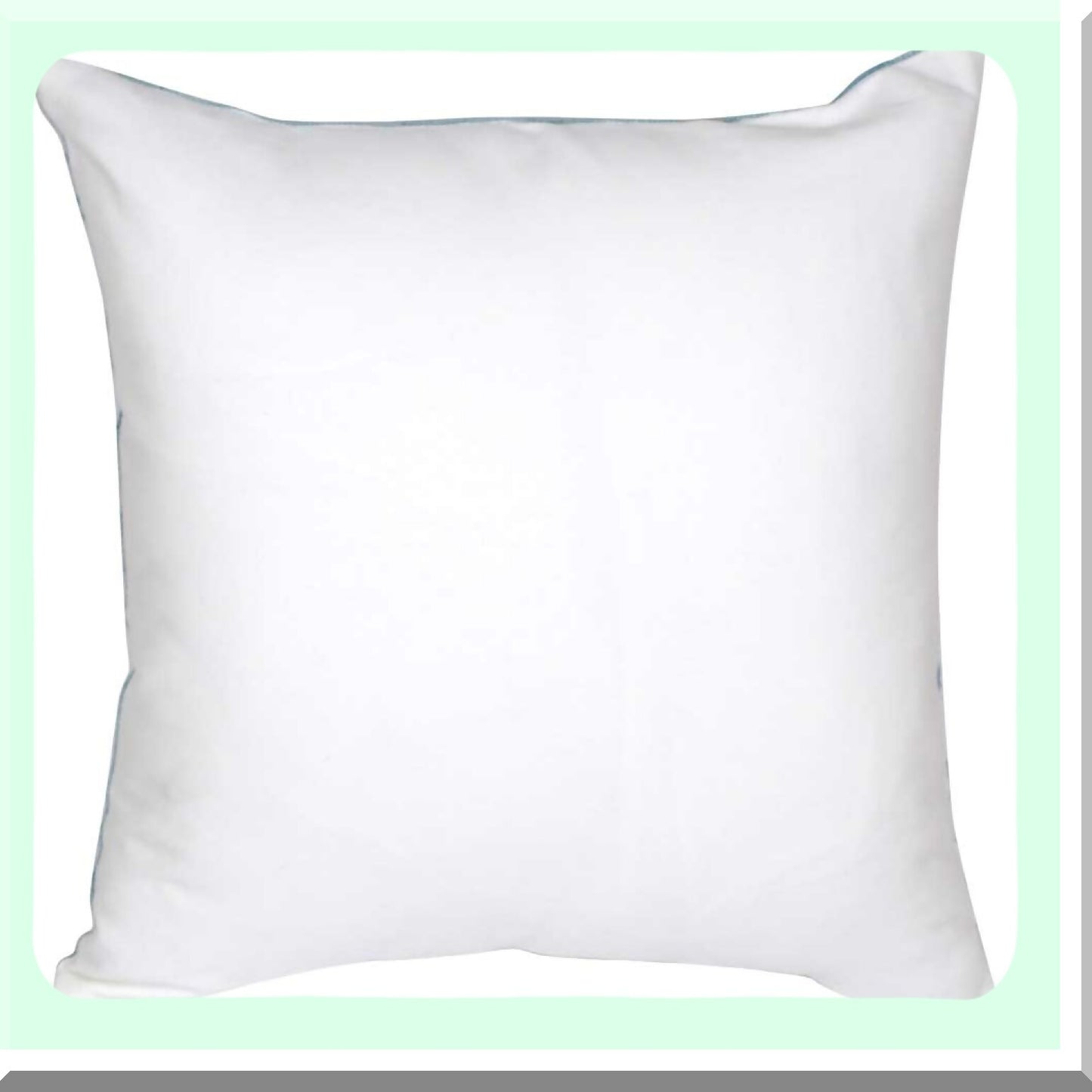 Nautical Embroidered Seafoam Pillow Cover - Coastal Decorative Canvas Cushion Case for Beach House Style - Seagreen Seahorse Design - 18 Inch Square