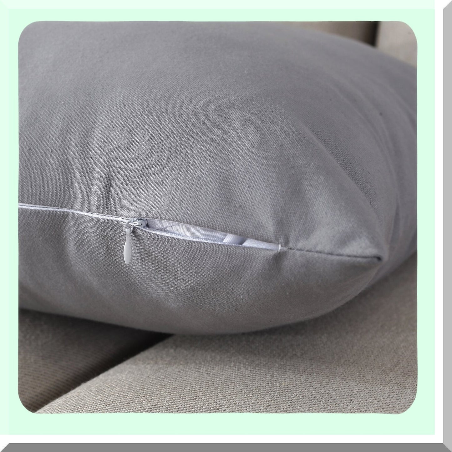 Cotton Canvas Square Pillow Covers - Hidden Zipper Closure - Solid Color Cushion Cases - Home Decor Set of 2 - White 26x26 Inches