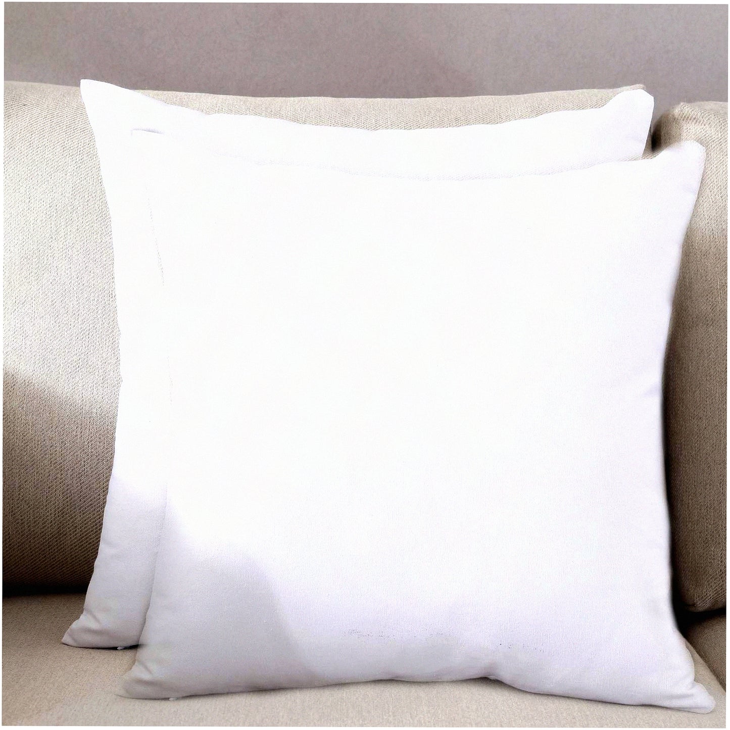 Cotton Canvas Square Pillow Covers - Hidden Zipper Closure - Solid Color Cushion Cases - Home Decor Set of 2 - White 26x26 Inches