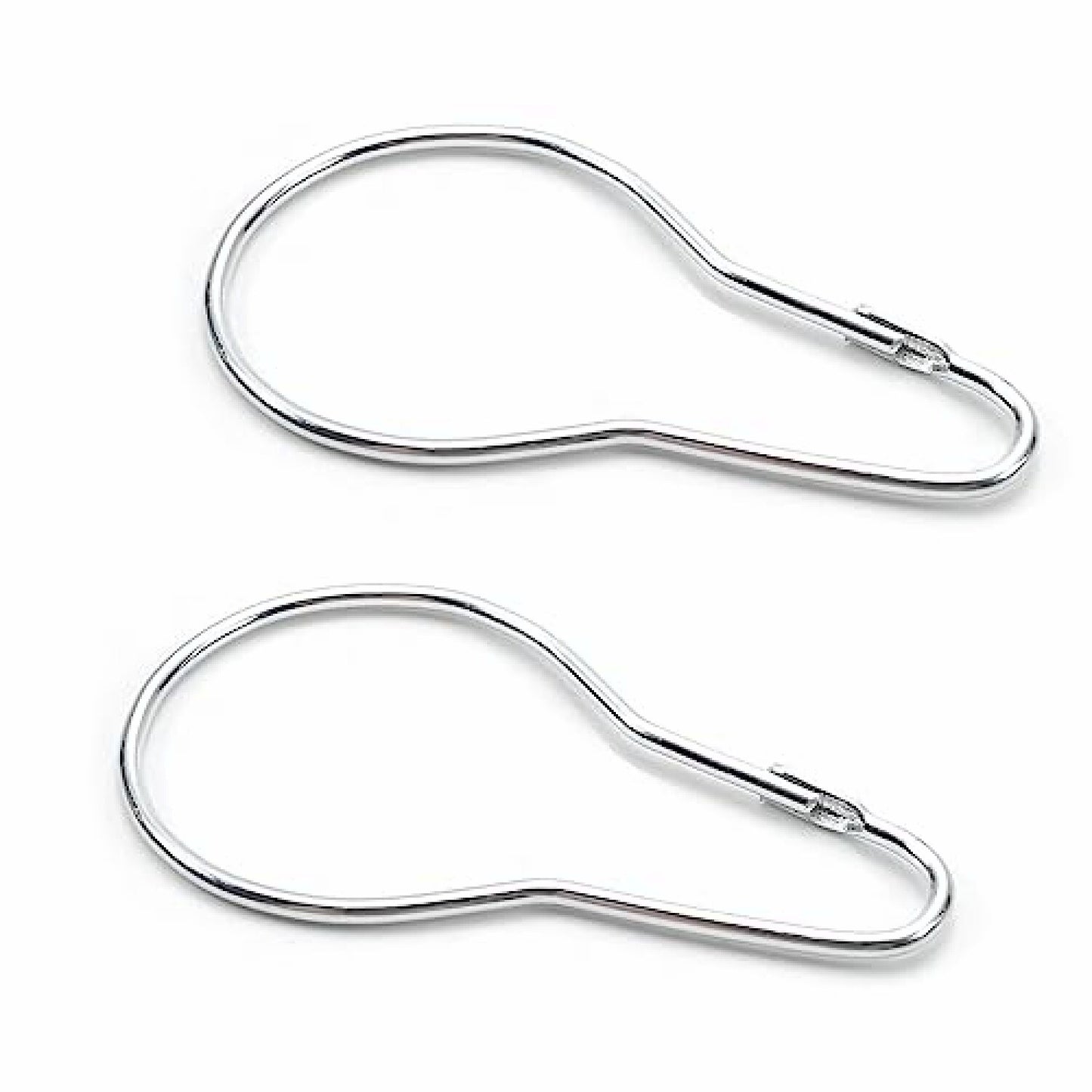 10Pcs Silver Shower Curtain Ring Hooks