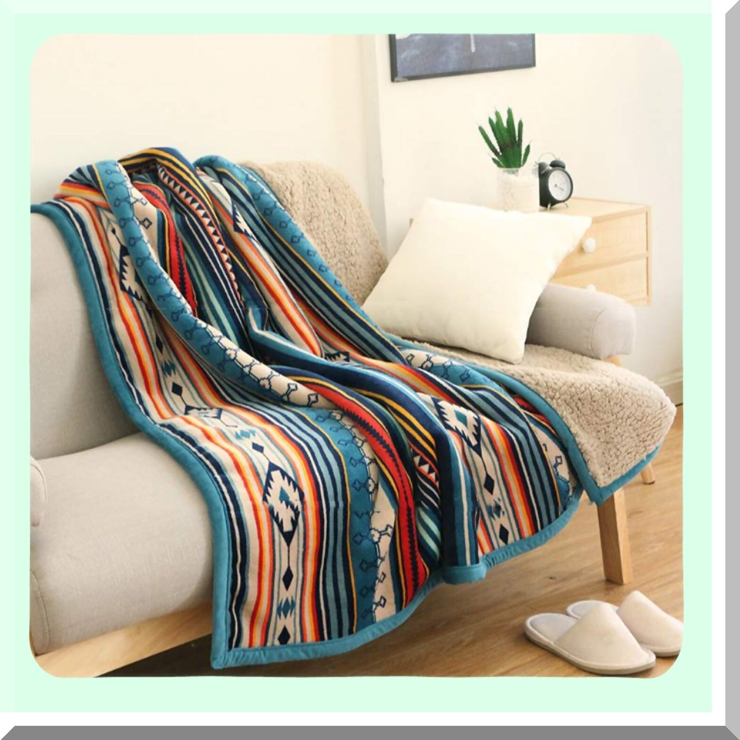 CozyBoho Fleece Throw Blanket - 50x60 Inch Soft, Warm, Fluffy Blanket for Bed, Sofa, Couch, Office