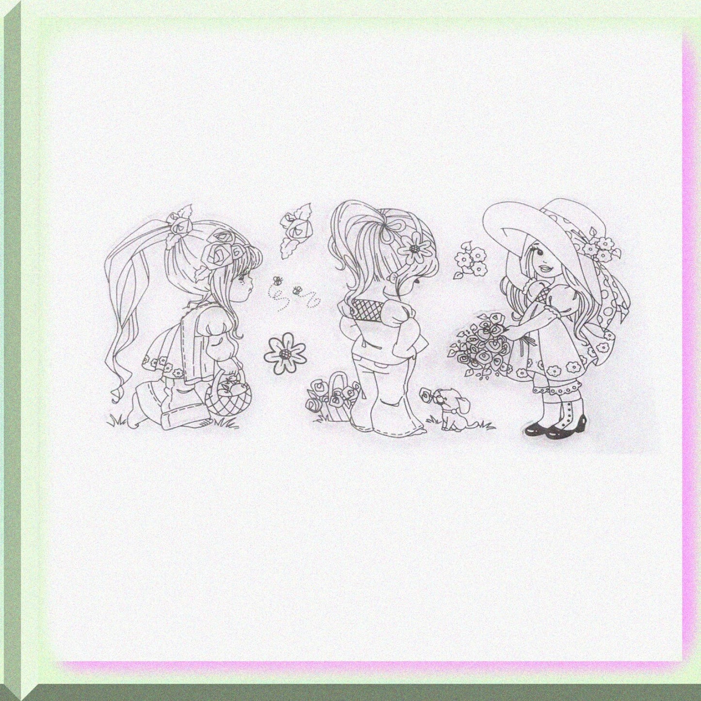 Silicone Stamp Set Cartoon Girl 16.7x9cm