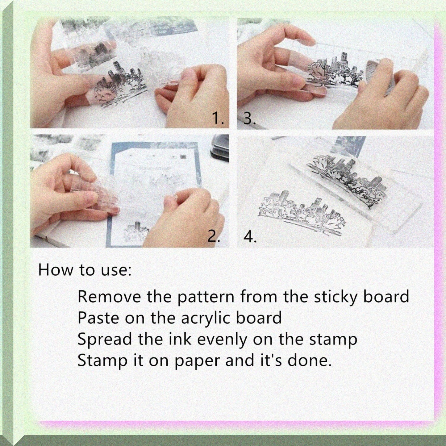 Silicone Stamp Set Cartoon Girl 16.7x9cm