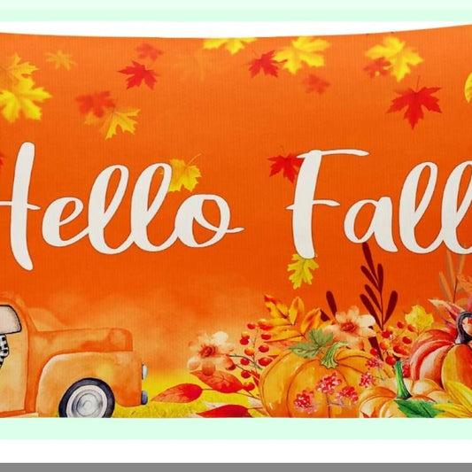 Fall Harvest Truck Pumpkin Maple Leaves Throw Pillow Covers - Thanksgiving Autumn Holiday Party Home Decor - 20 x 12 Inch