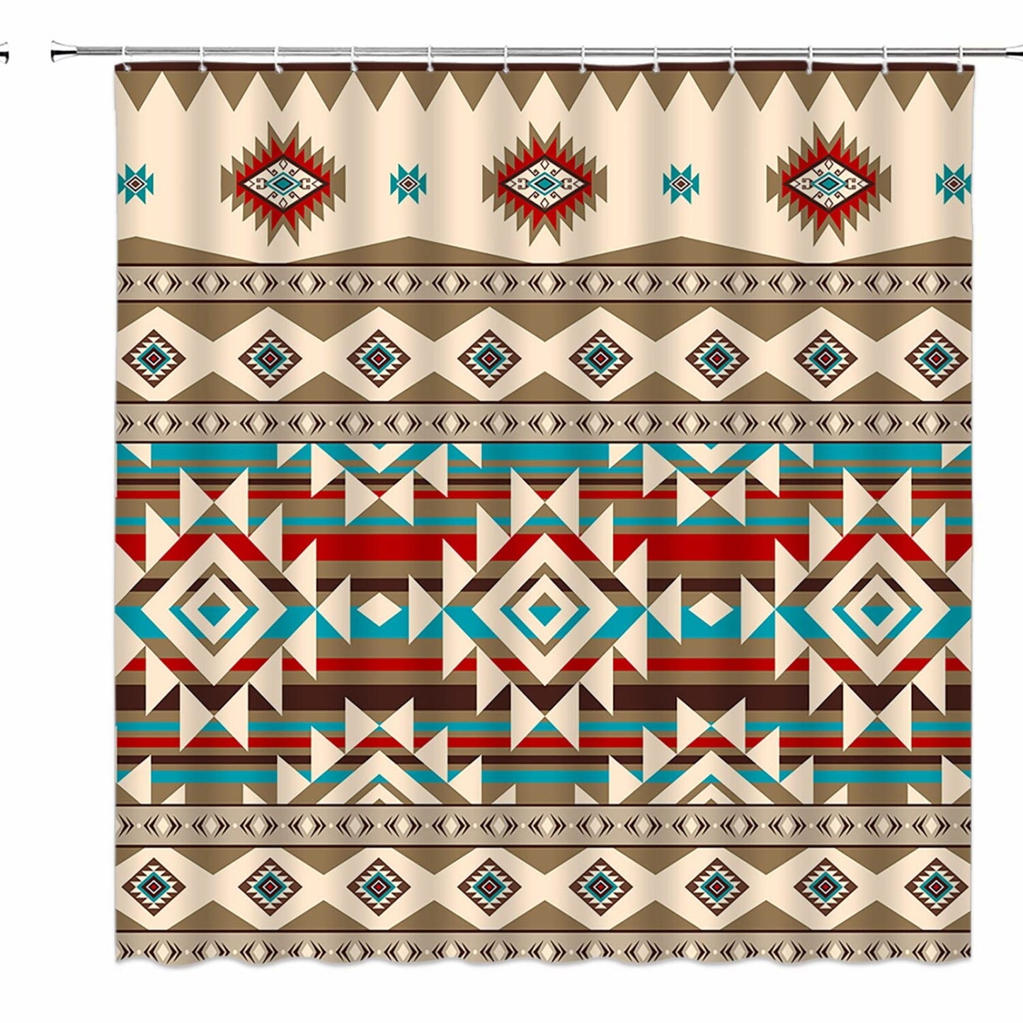 Aztec Shower Curtain 70x70 inches with Hooks