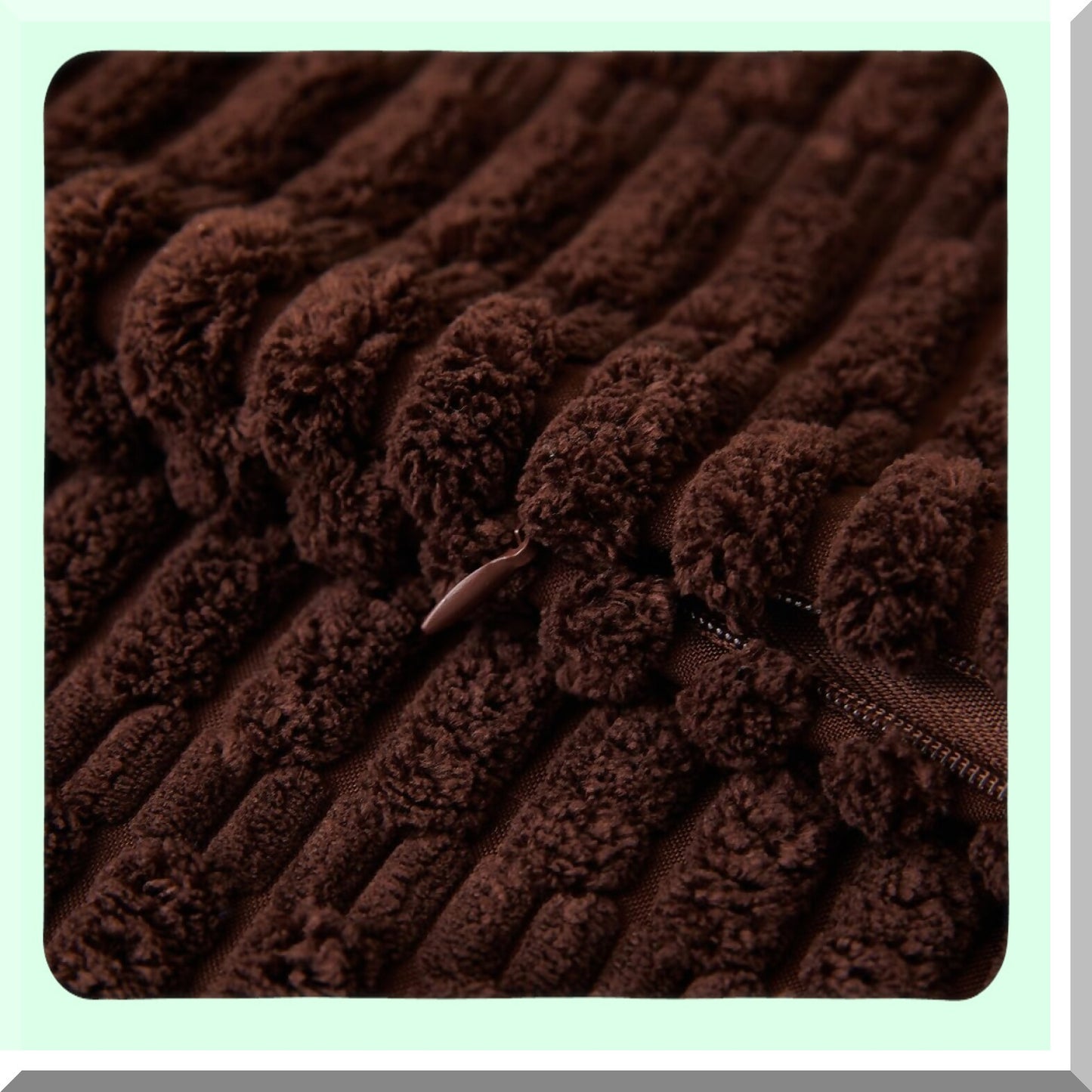 Dark Brown Corduroy Stripe Pillow Cover Set - 18x18 Inch Boho Cushion Cases for Couch, Sofa, Bed - Farmhouse Decorative Home Accent - Soft Square Throw Pillow Covers (2 Packs)