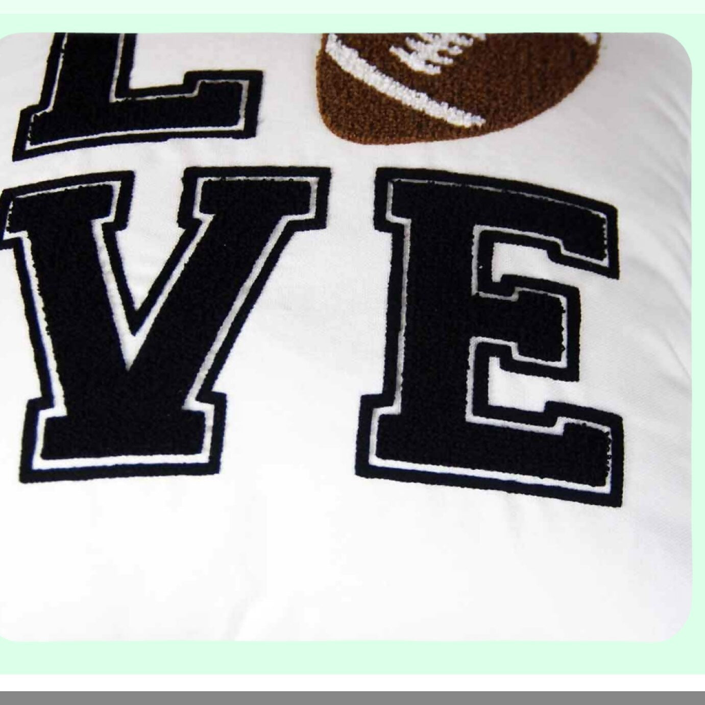 Gridiron Love Embroidered Football Throw Pillow Cover - Decorative 18x18 Inches - Sports Fan Home Decor - Cover Only - Touchdown Style