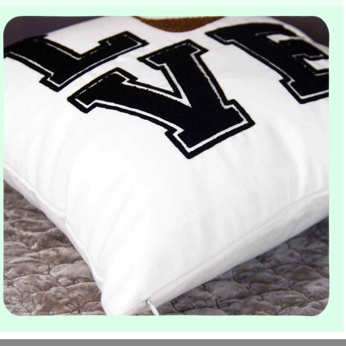 Gridiron Love Embroidered Football Throw Pillow Cover - Decorative 18x18 Inches - Sports Fan Home Decor - Cover Only - Touchdown Style