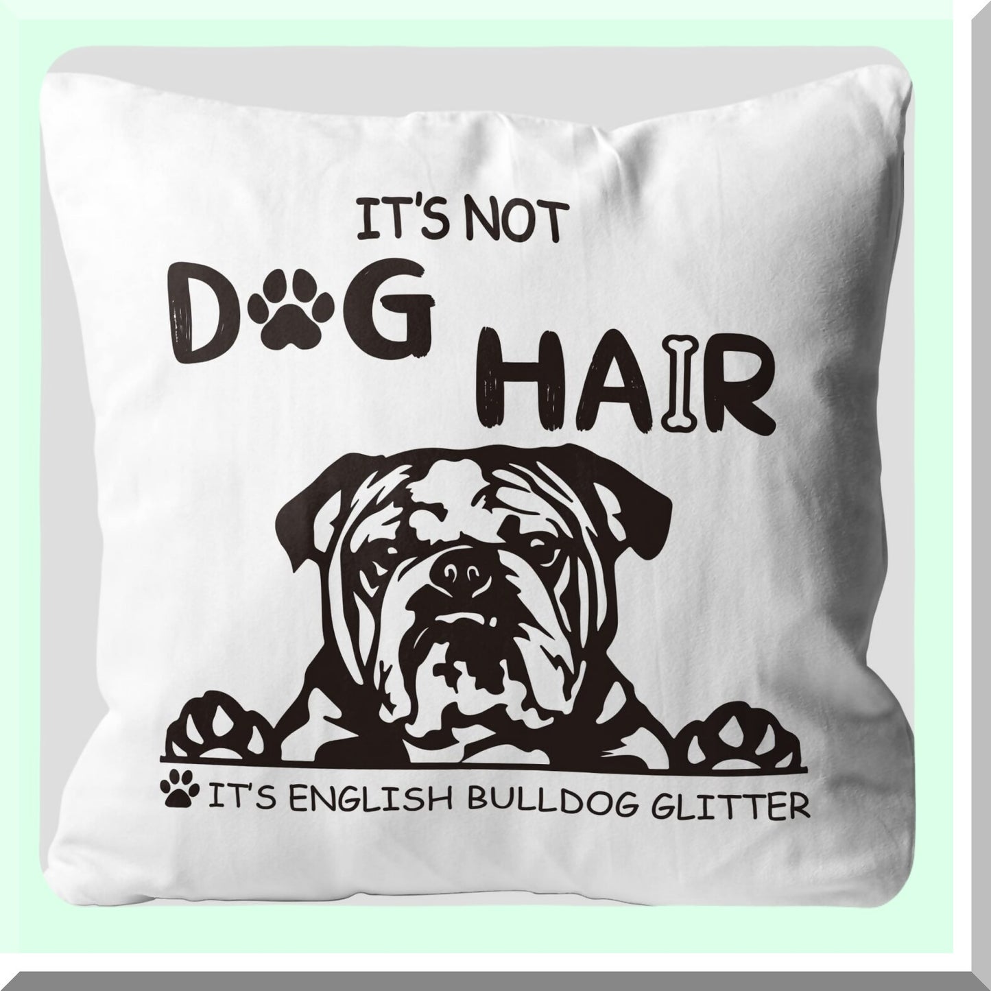 English Bulldog Glitter Pillow Covers - Dog Lover Gifts - 0040B Decorative Throw Pillow - Pet Hair Resistant - Bulldog Painting Design