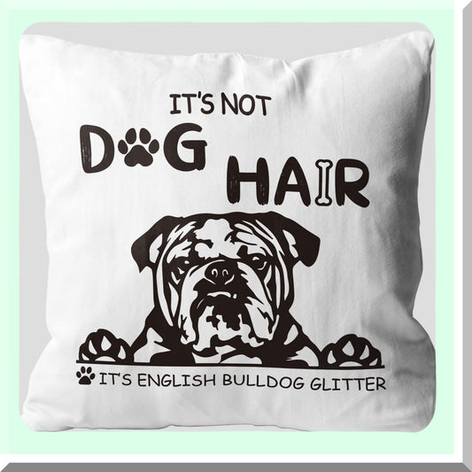 English Bulldog Glitter Pillow Covers - Dog Lover Gifts - 0040B Decorative Throw Pillow - Pet Hair Resistant - Bulldog Painting Design