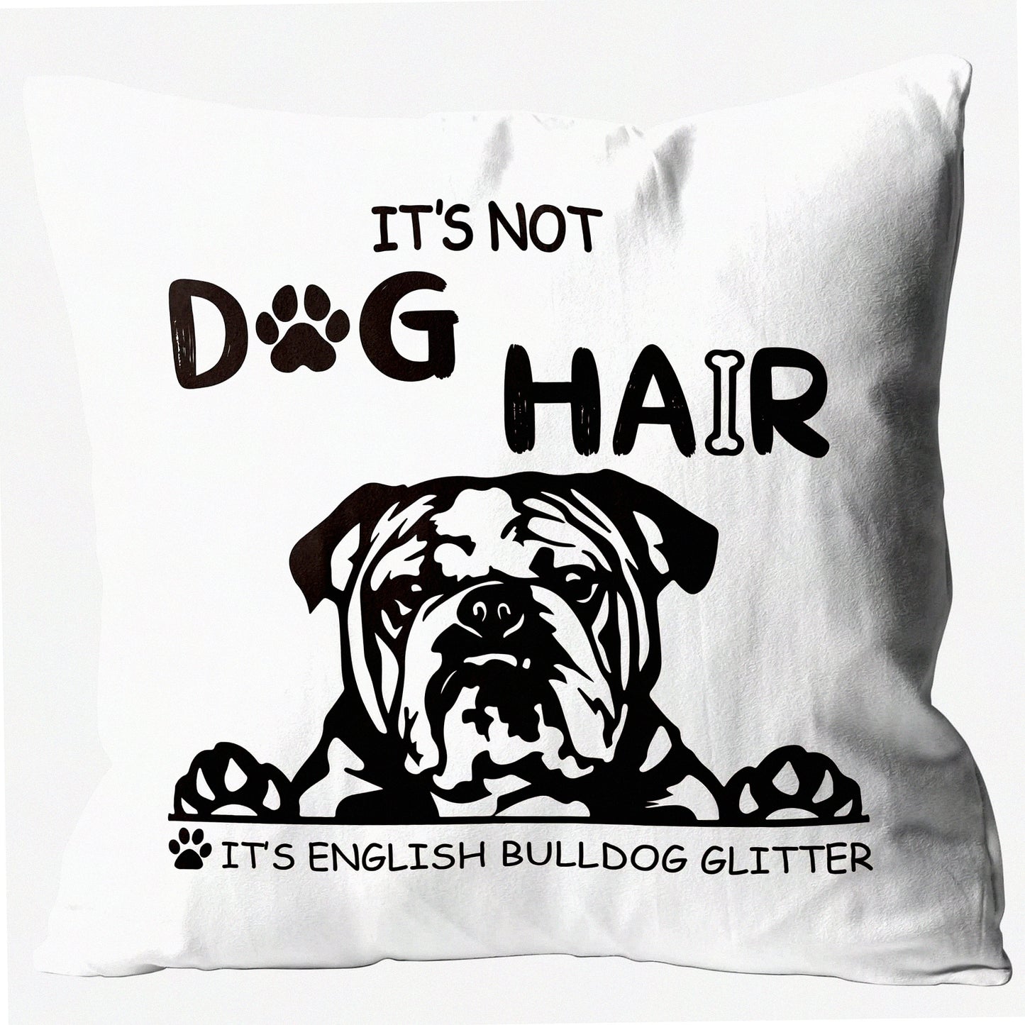 English Bulldog Glitter Pillow Covers - Dog Lover Gifts - 0040B Decorative Throw Pillow - Pet Hair Resistant - Bulldog Painting Design