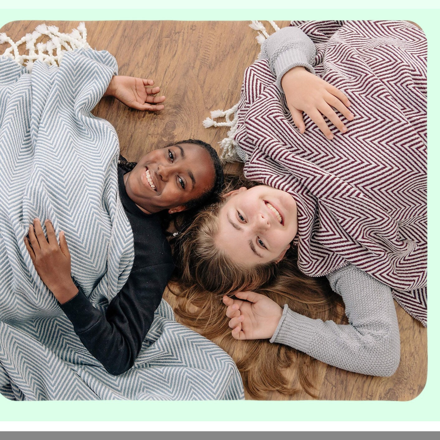 Chevron Comfort: Ultra-Soft Lightweight Acrylic Throw Blanket for Bed, Sofa, Chair - Cozy Blue and White 50x65 Inches