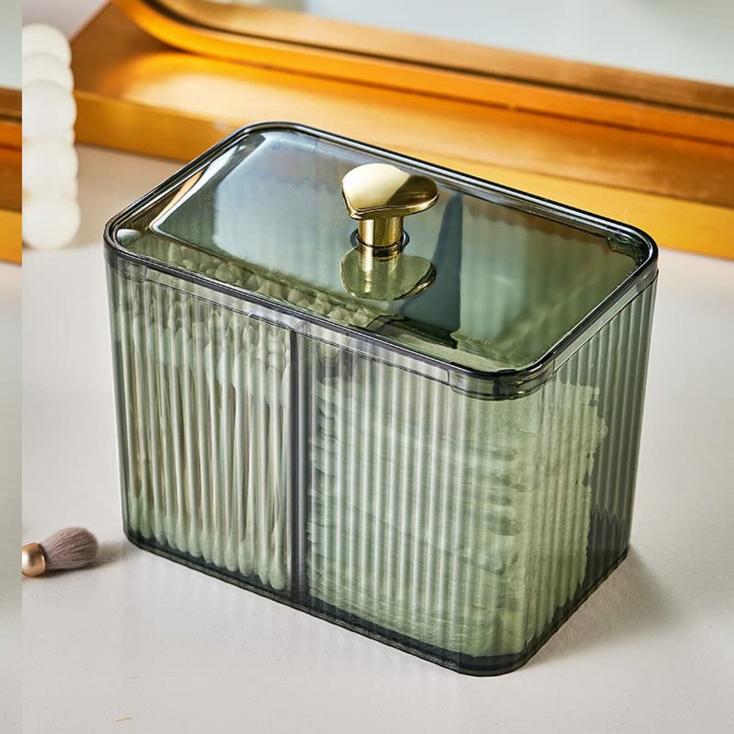 Clear Acrylic Qtip and Cotton Pad Dispenser Organizer