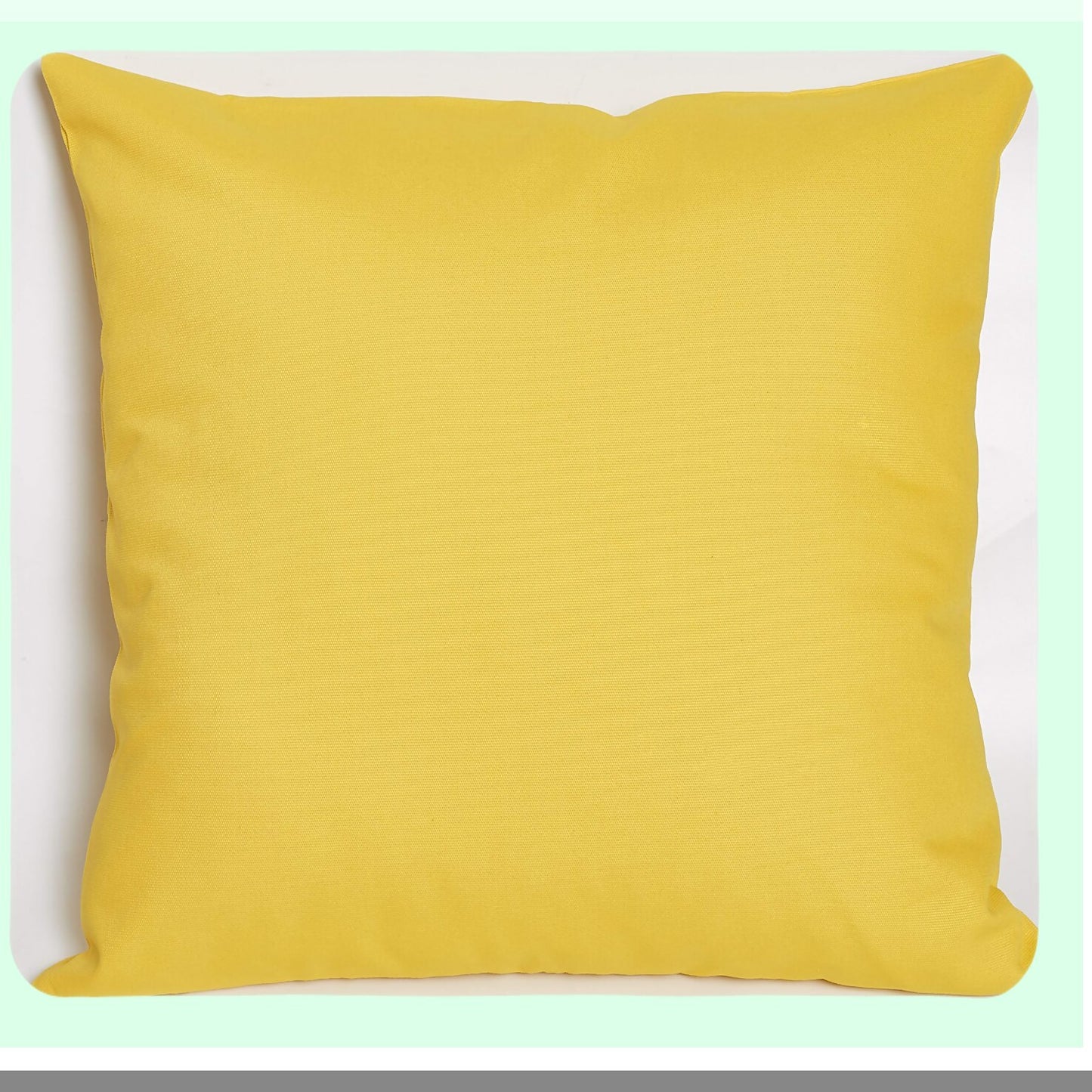 Colorful Cotton Canvas Pillow Covers - Set of 2 Decorative Cushion Cases, 18x18 Inches, Vibrant Yellow - 45 Color Options, Solid Design