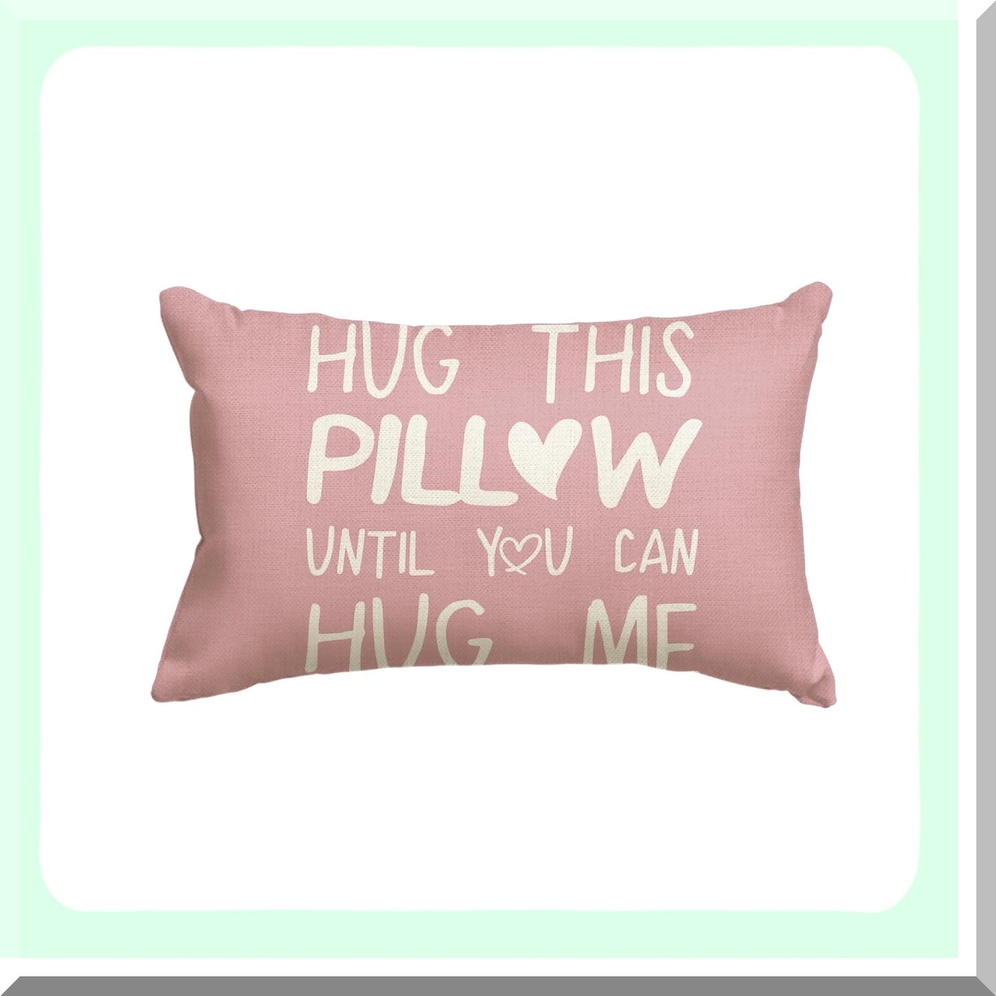 Love Nest Pink Throw Pillow Cover - Romantic Anniversary Wedding Cushion Case for Sofa Couch - 12 x 20 Inch Decorative Hug Me Pillow