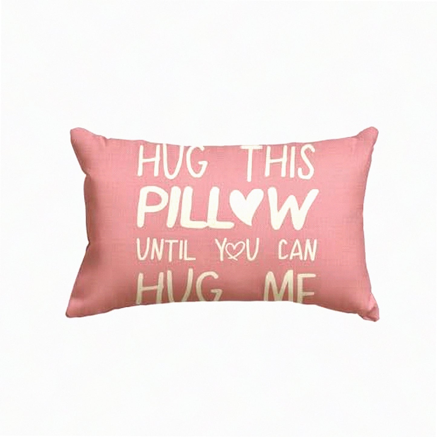 Love Nest Pink Throw Pillow Cover - Romantic Anniversary Wedding Cushion Case for Sofa Couch - 12 x 20 Inch Decorative Hug Me Pillow