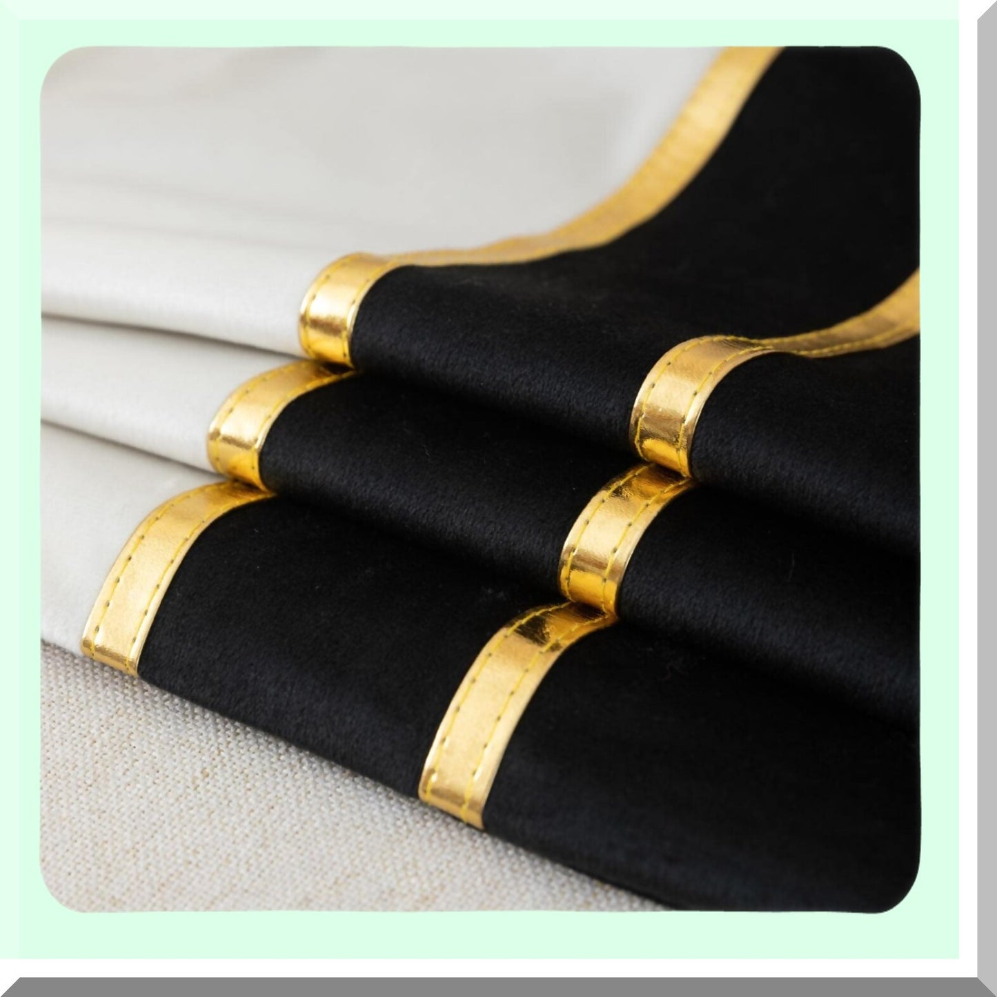Luxury Velvet Patchwork Gold Leather Pillow Covers - Set of 2 | Black White 18 Inch Cushion Covers for Living Room, Bedroom, Sofa, Car Décor