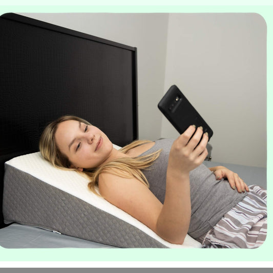MemoryFoam Comfort Wedge Pillow - Chic Jacquard Cover for Sleeping, Acid Reflux, Heartburn & GERD Relief - Bed Wedge Support & Comfort