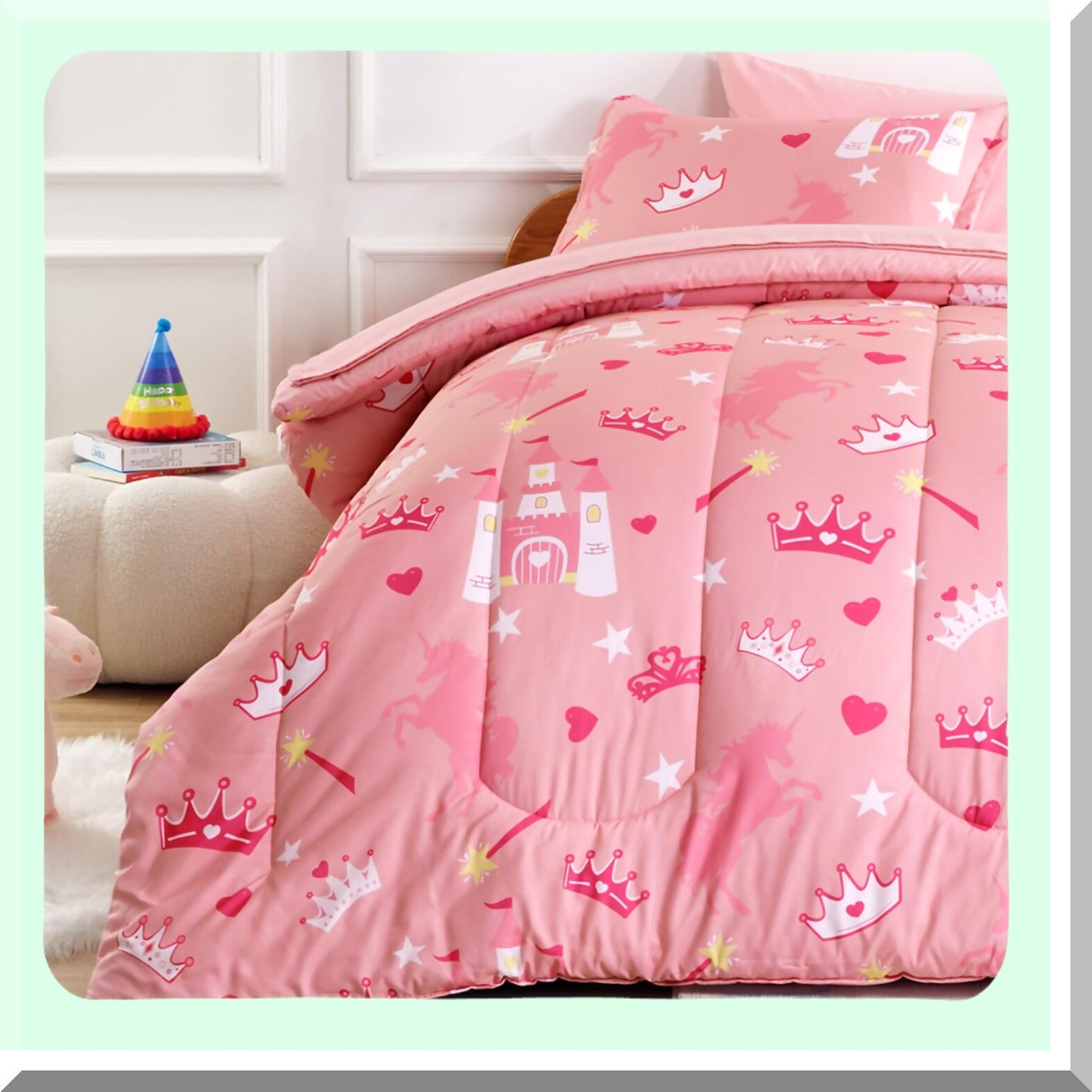 Castle Dreams Comforter Set - Queen/Full Size | Cooling & Cozy Bedding Collection | Lightweight Fluffy Bed Set | Down Alternative 7 Piece Ensemble