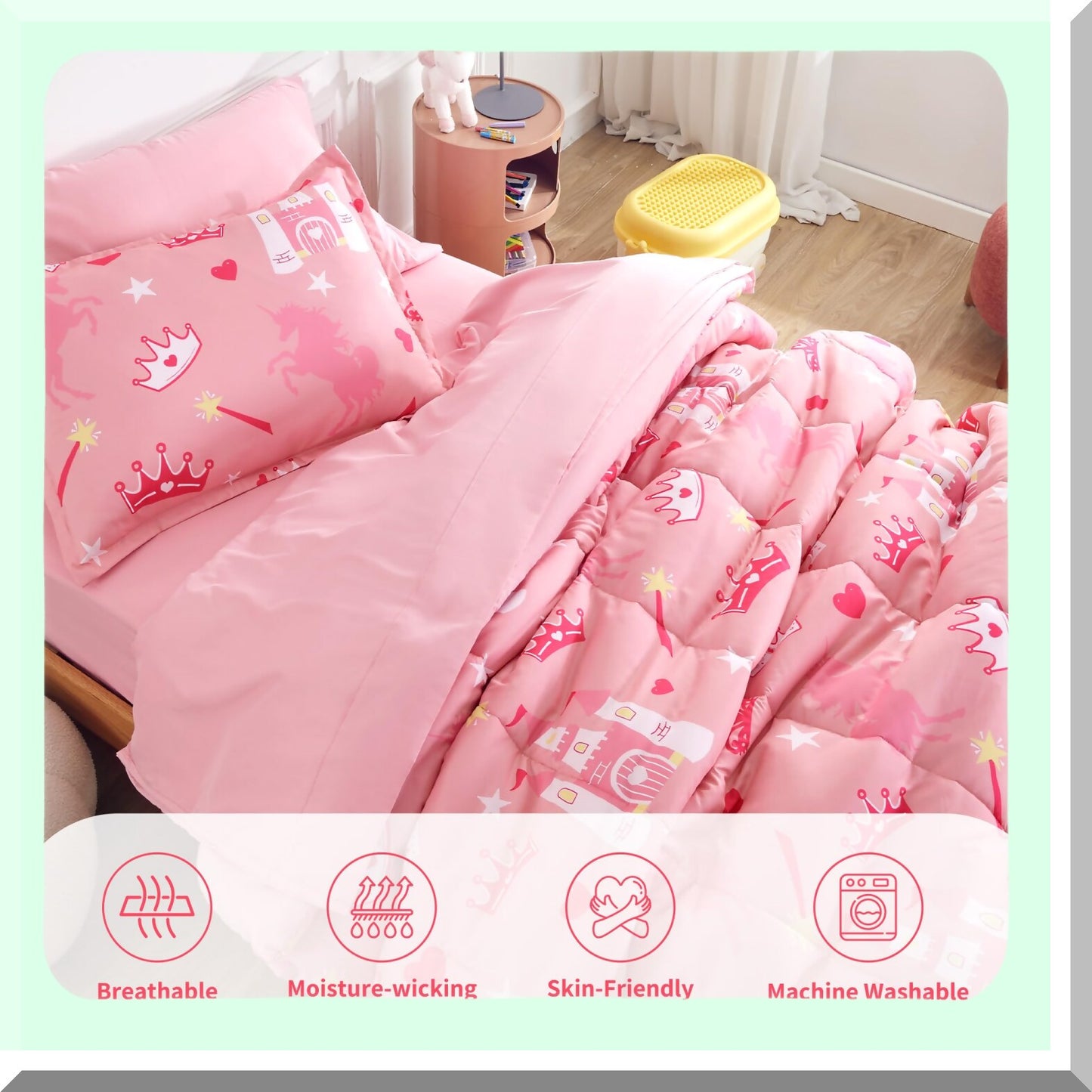 Castle Dreams Comforter Set - Queen/Full Size | Cooling & Cozy Bedding Collection | Lightweight Fluffy Bed Set | Down Alternative 7 Piece Ensemble