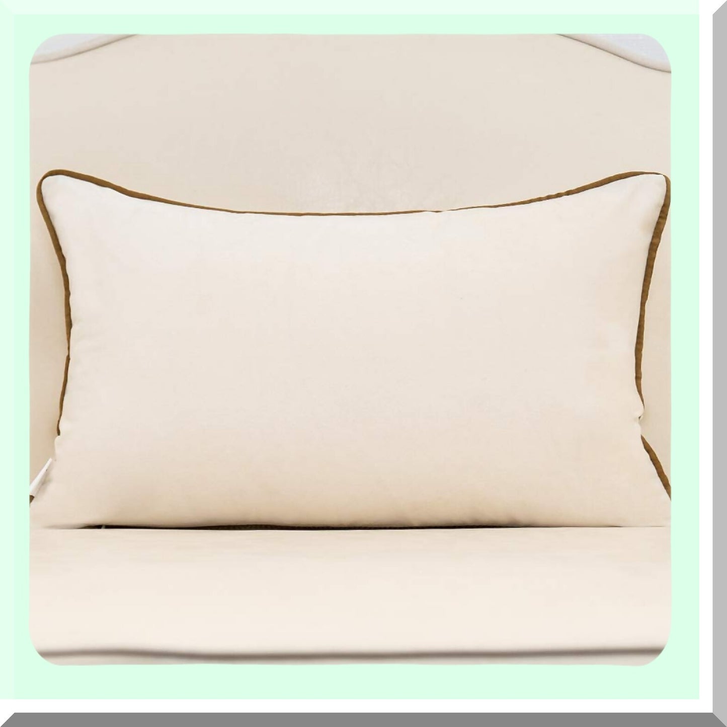 Gold Stripe Embroidered Geometric Cushion Covers - Set of 2 | Modern White Leather Throw Pillow Cases for Living Room, Bedroom, Car - 12x20 Inches