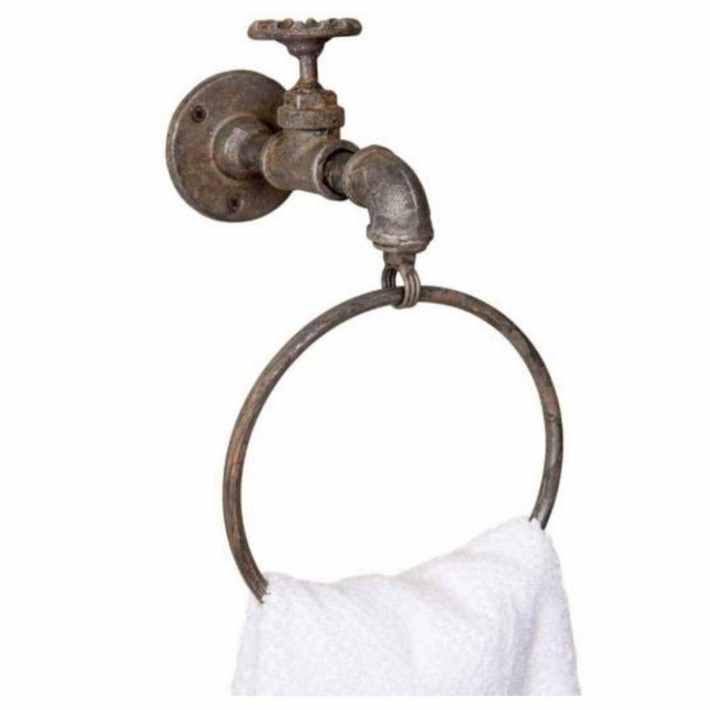 Industrial Water Spigot Towel Ring, Box of 2