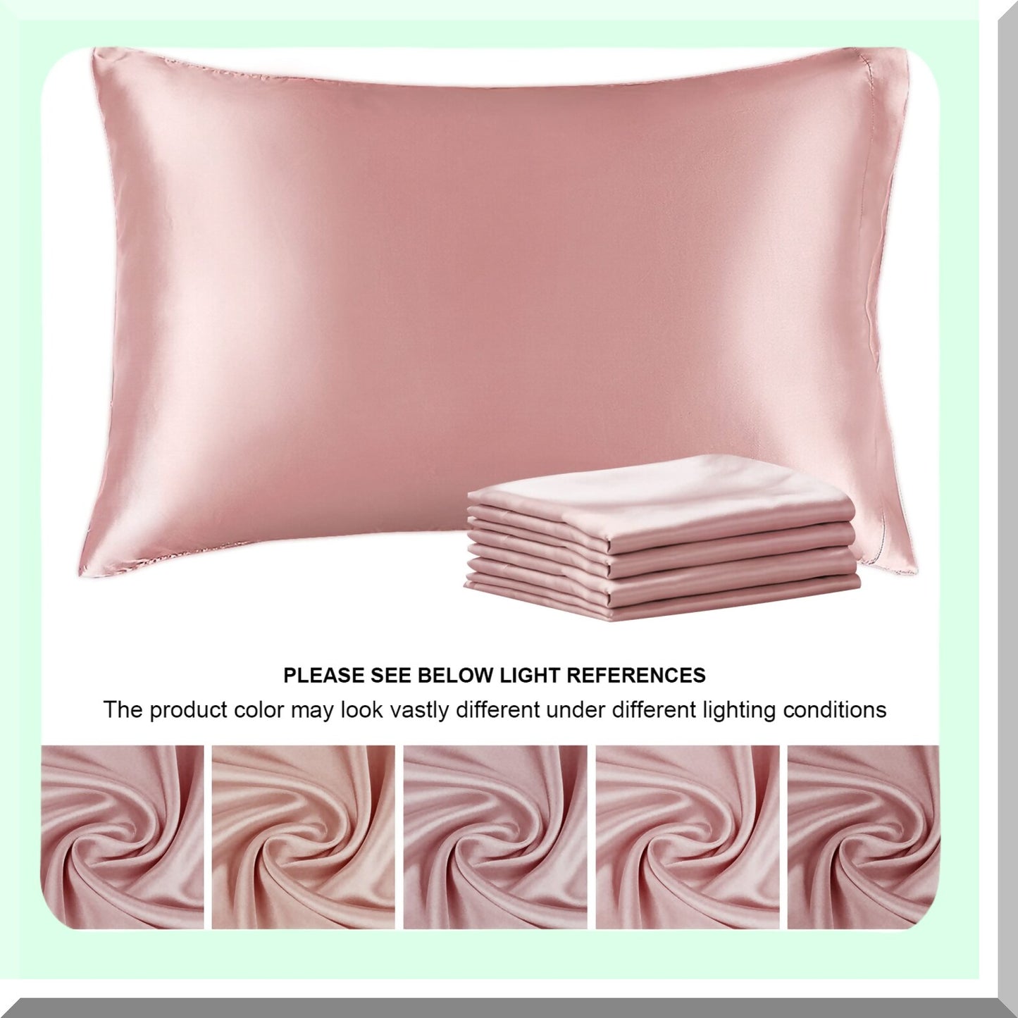 Luxury Silk Hair Pillowcase Set - Rose Pink Standard Size Pack of 4 - Super Soft Envelope Closure Cases 20x26 Inches - Haircare Essential for Beauty Sleep