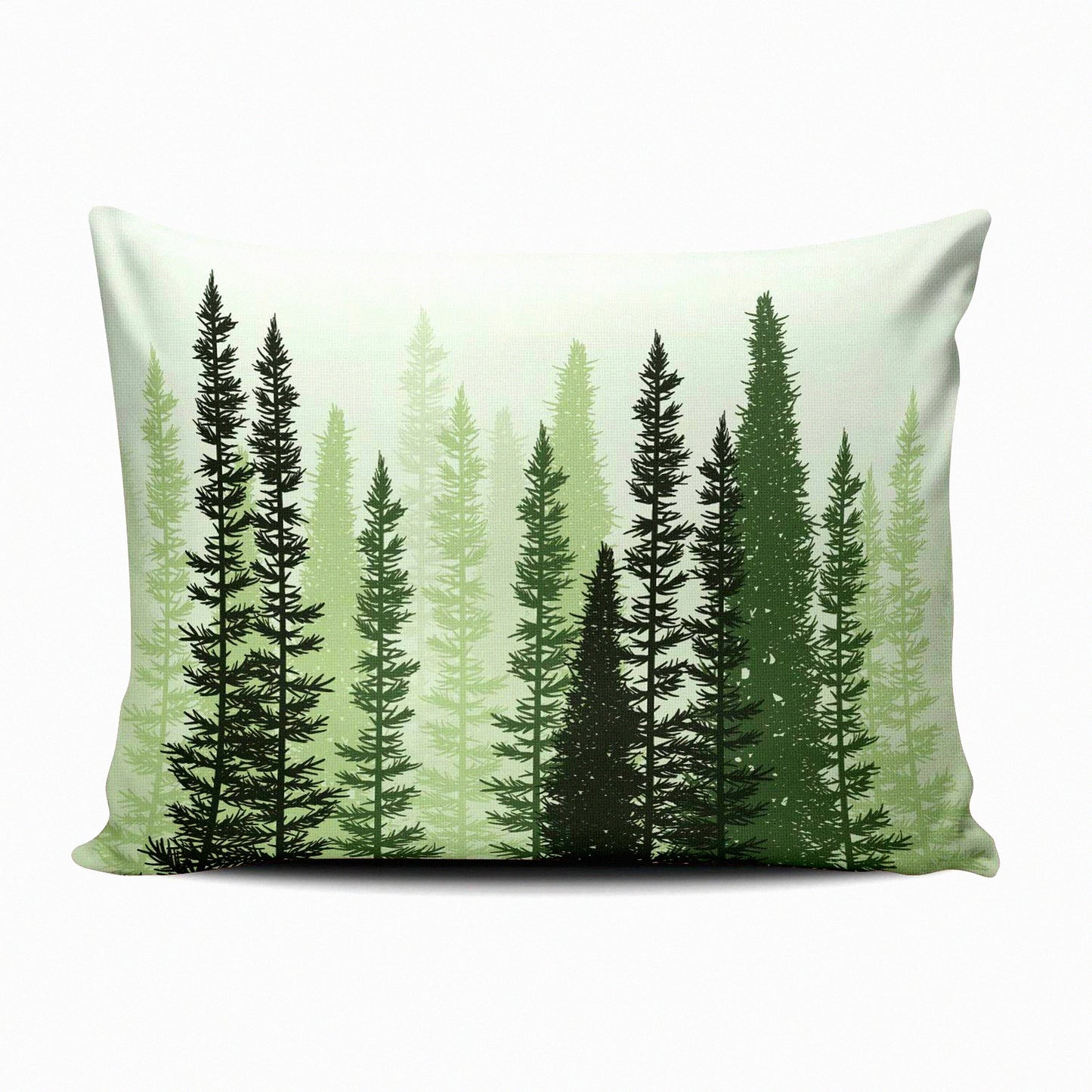 Forest Green Conifer Pillowcase - Summer Woods Decorative Boudoir Cover for 12x16 Inch Throw Pillows - Evergreen Tree Home Decor Pattern