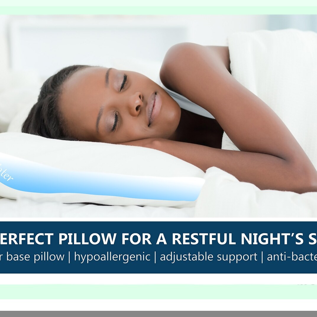 Royal AquaDream Adjustable Waterbase Pillow - Queen Size (20x28) Luxurious Fiber Fill - Ultimate Comfort and Support for a Restful Sleep
