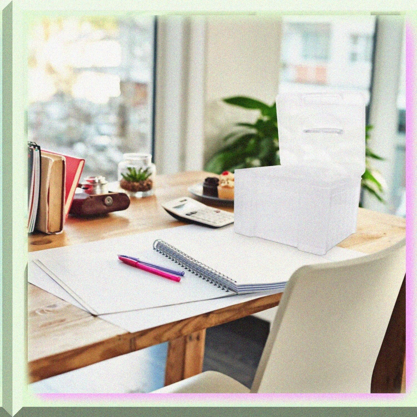 Greeting Card Storage Box with 6 Adjustable Dividers