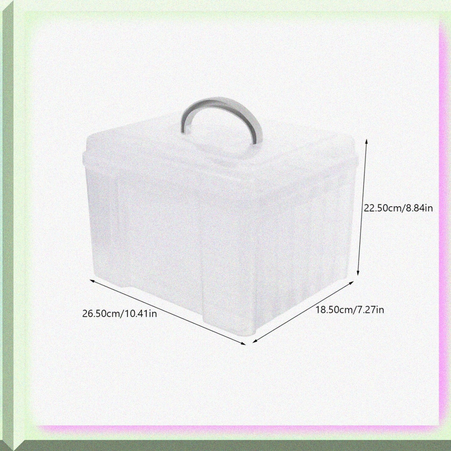 Greeting Card Storage Box with 6 Adjustable Dividers