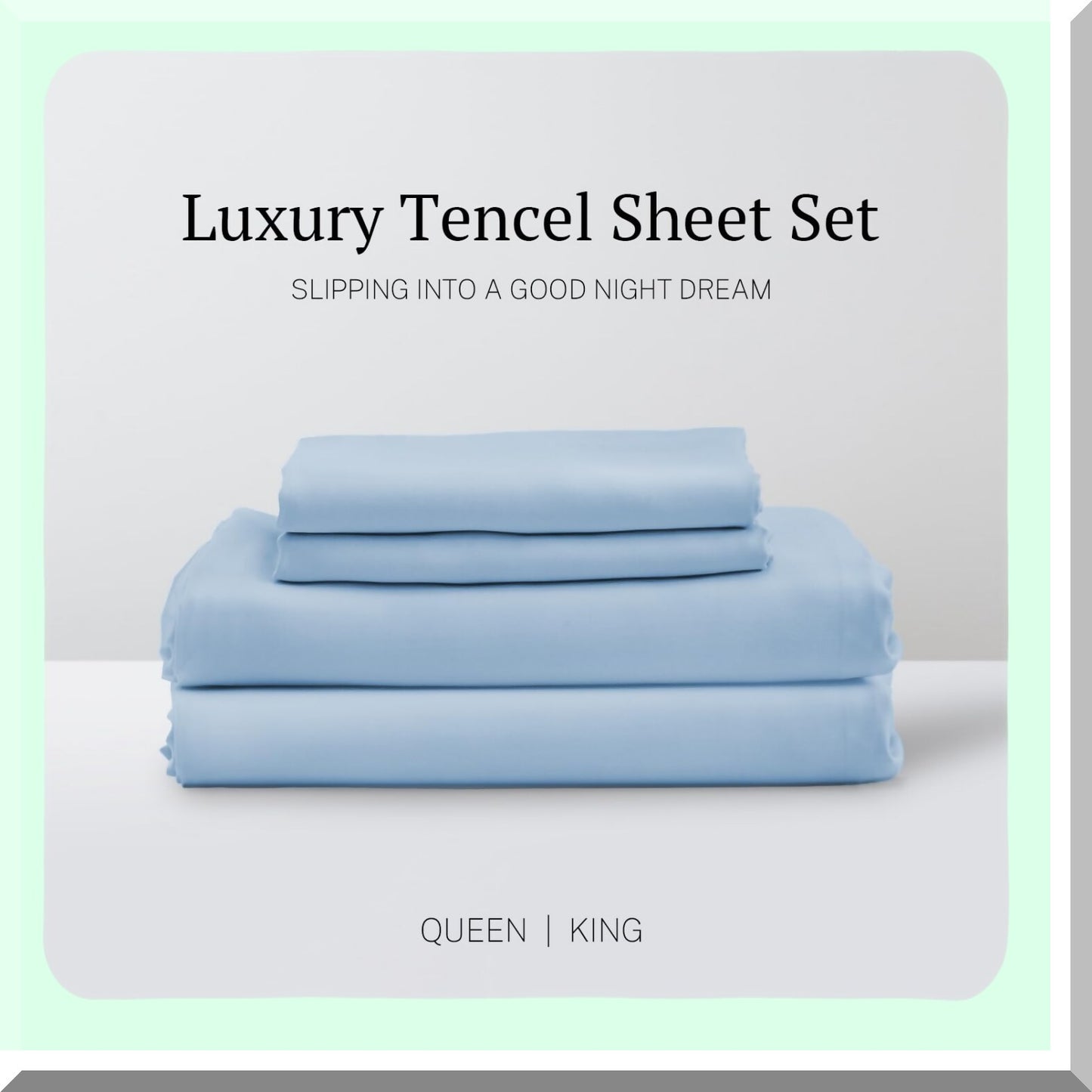 EcoLux Eucalyptus Bliss 4pc Sheet Set - Silky Soft Tencel Lyocell Sheets in Teal Blue - Deep Pocket Luxury Bedding Gift Box - Fits up to 14"