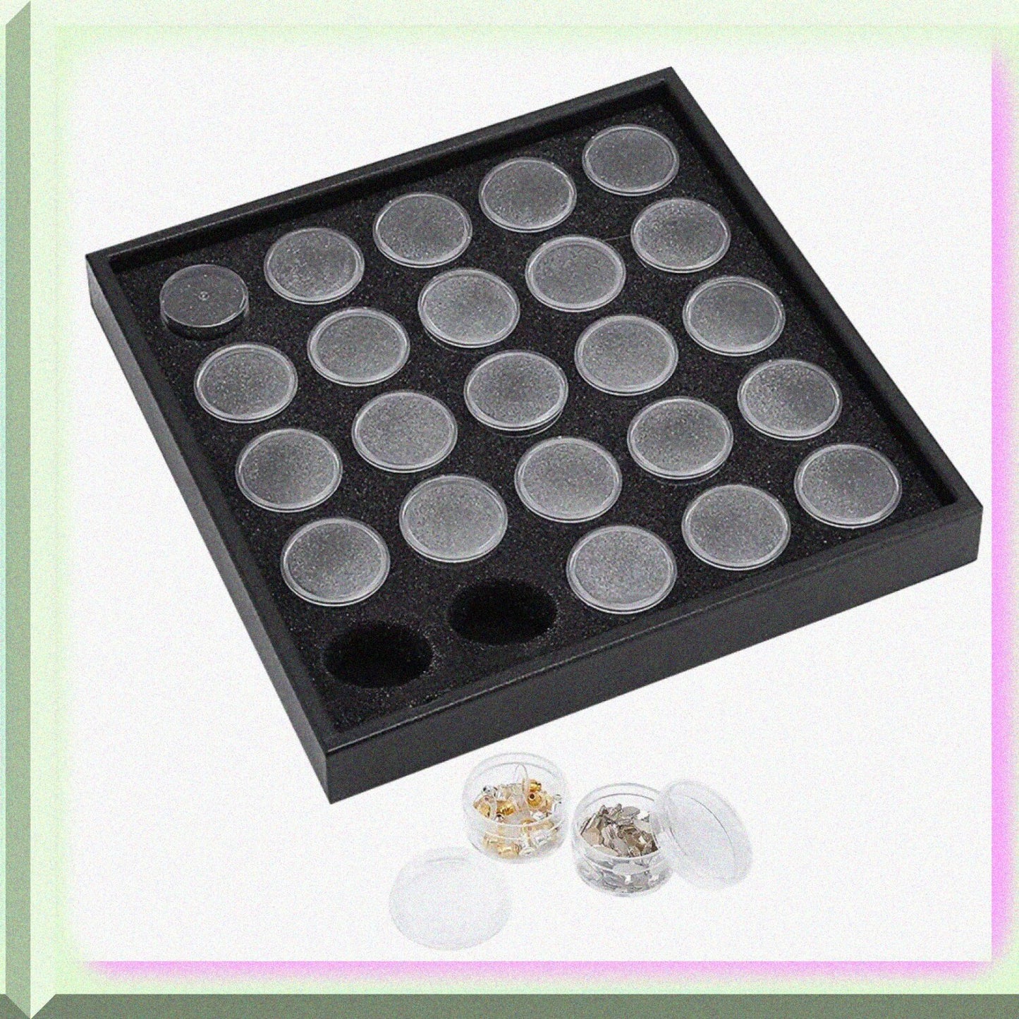 25 Pack Clear Plastic Round Storage Boxes with Flip Covers