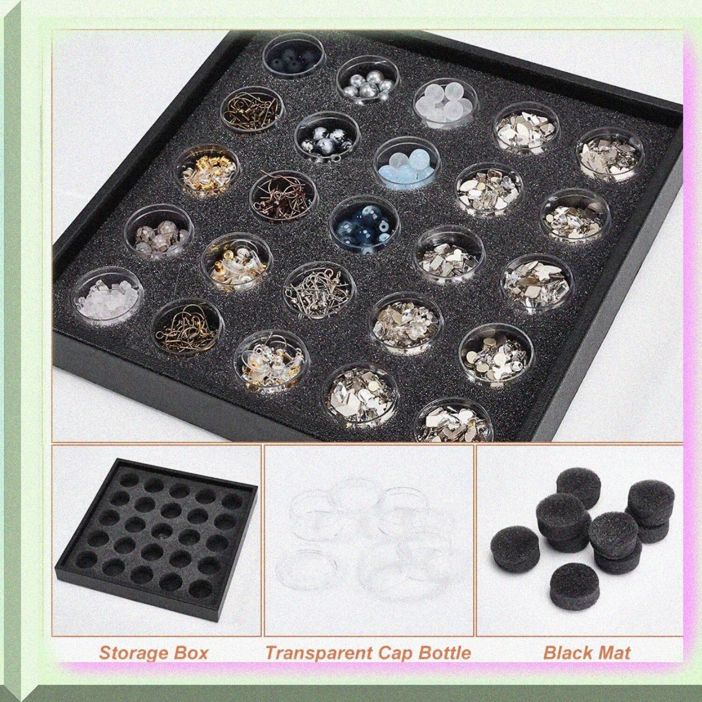 25 Pack Clear Plastic Round Storage Boxes with Flip Covers