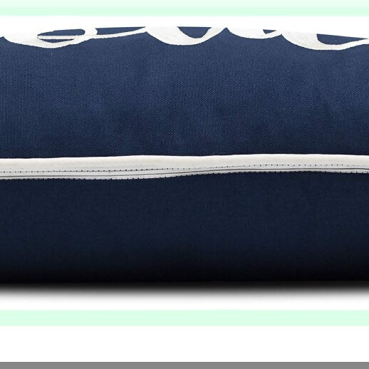 Navy Blue Home Comfort Embroidered Lumbar Pillow Cover - 12x20 Inches