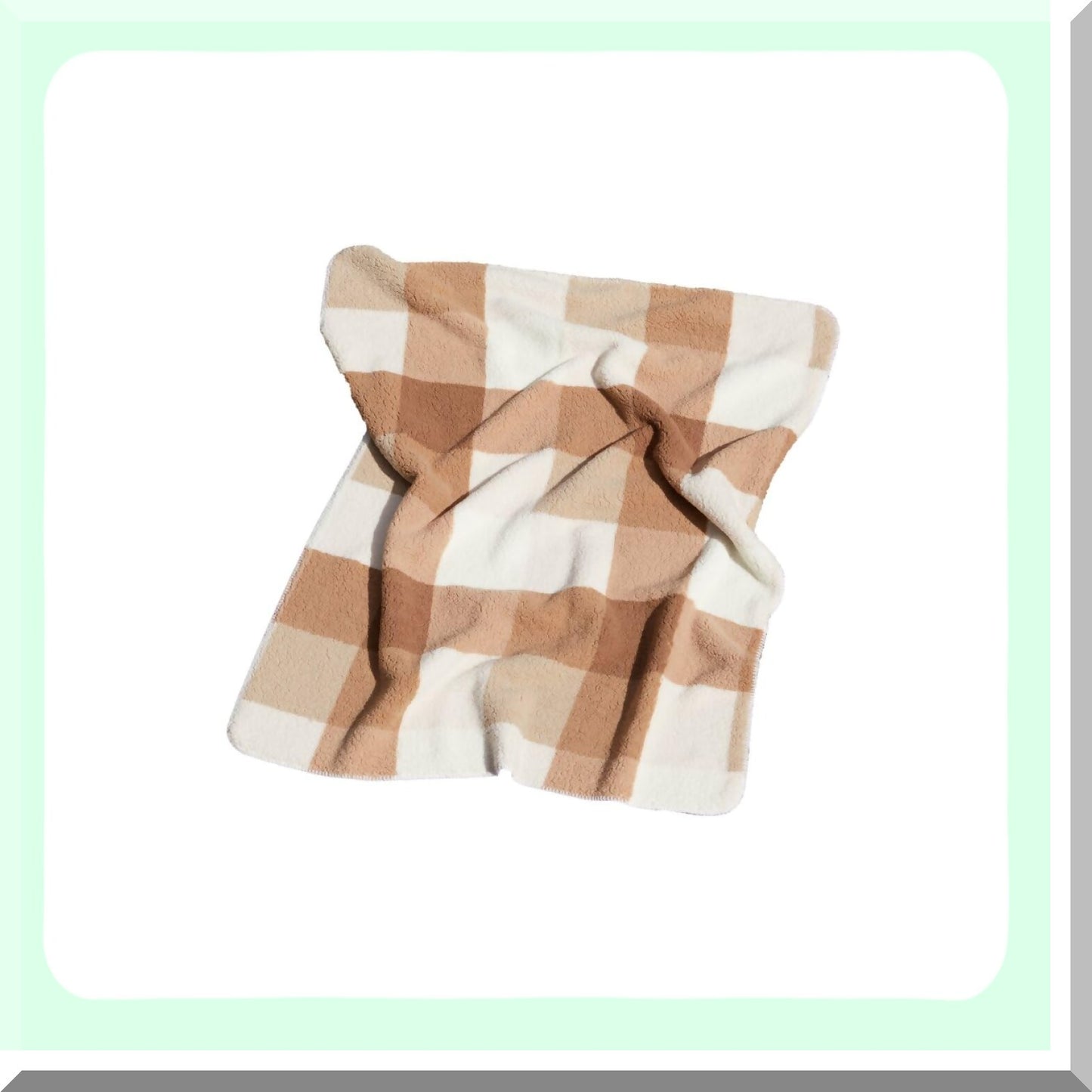 Ultra Plush Sherpa Fleece Throw - Soft Cozy Lightweight Blanket for Bed & Sofa, Warm Fuzzy Bohemian Taupe Plaid, 50x60