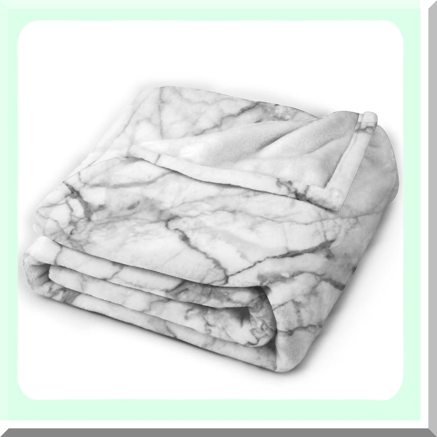 Marble Luxe Ultra Soft Fleece Throw - Cozy Black & White Decorative Blanket for Home, Bed, Couch, Chair, Travel - 50x40in