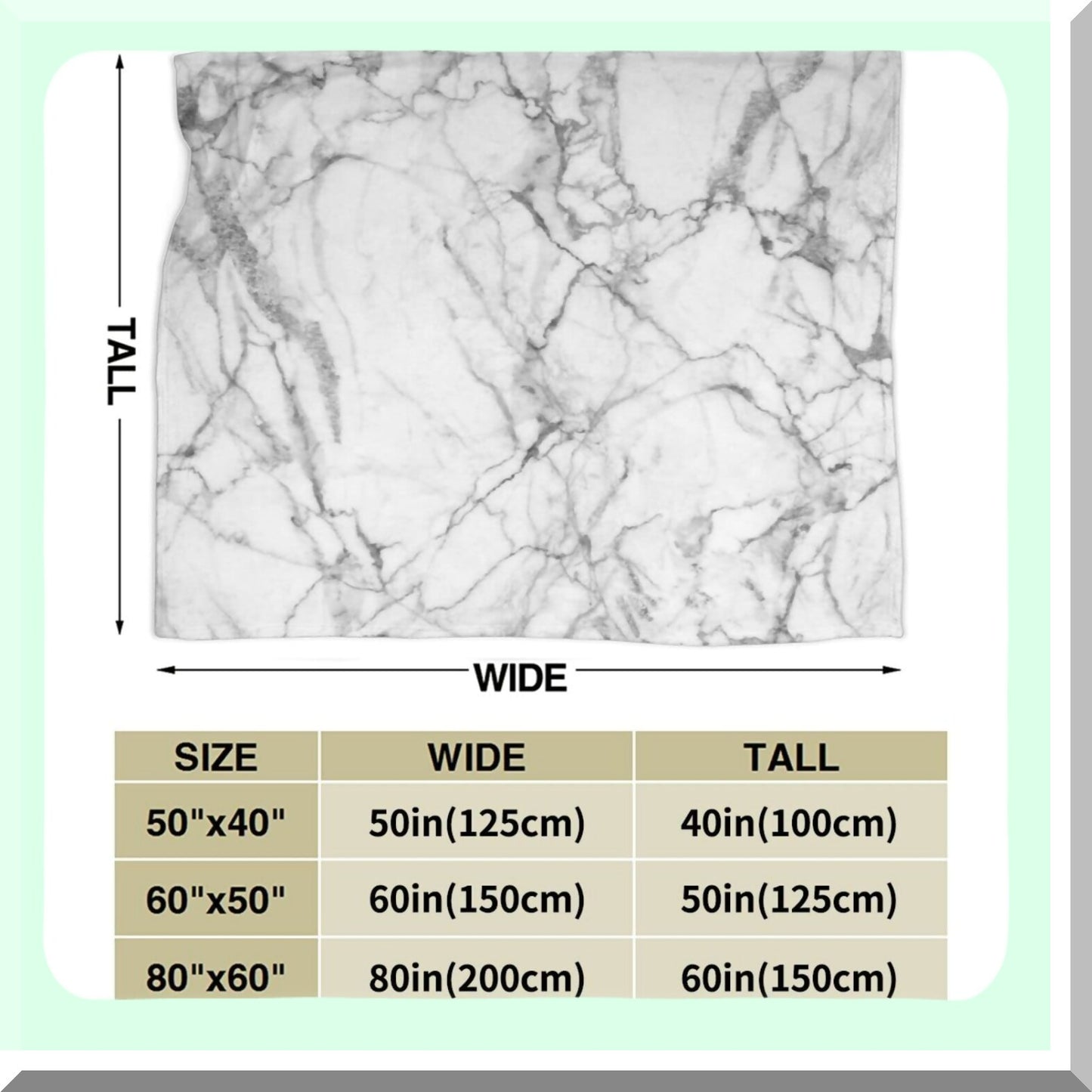 Marble Luxe Ultra Soft Fleece Throw - Cozy Black & White Decorative Blanket for Home, Bed, Couch, Chair, Travel - 50x40in