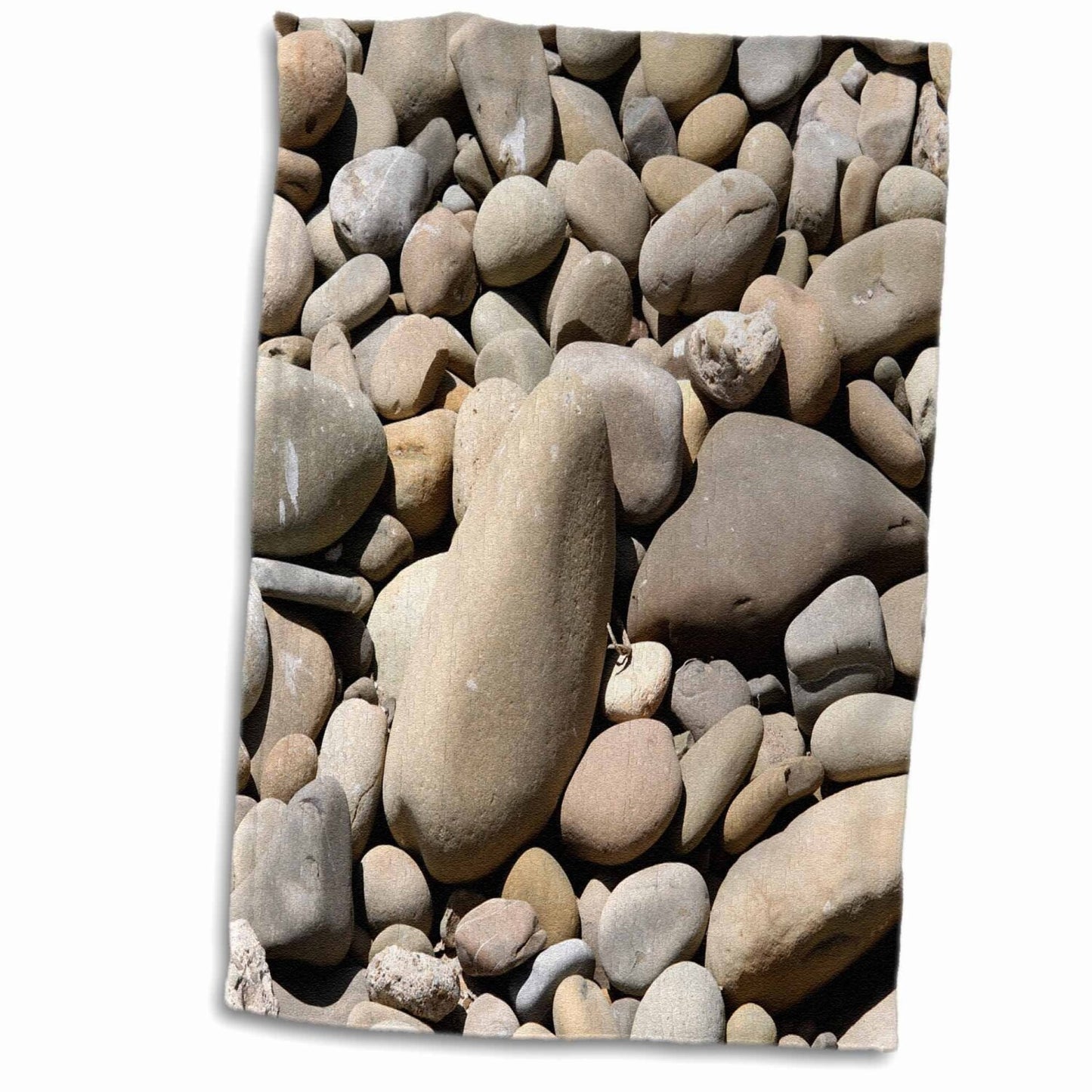 3D River Rock Stones Gray Pattern Towel 15" x 22"