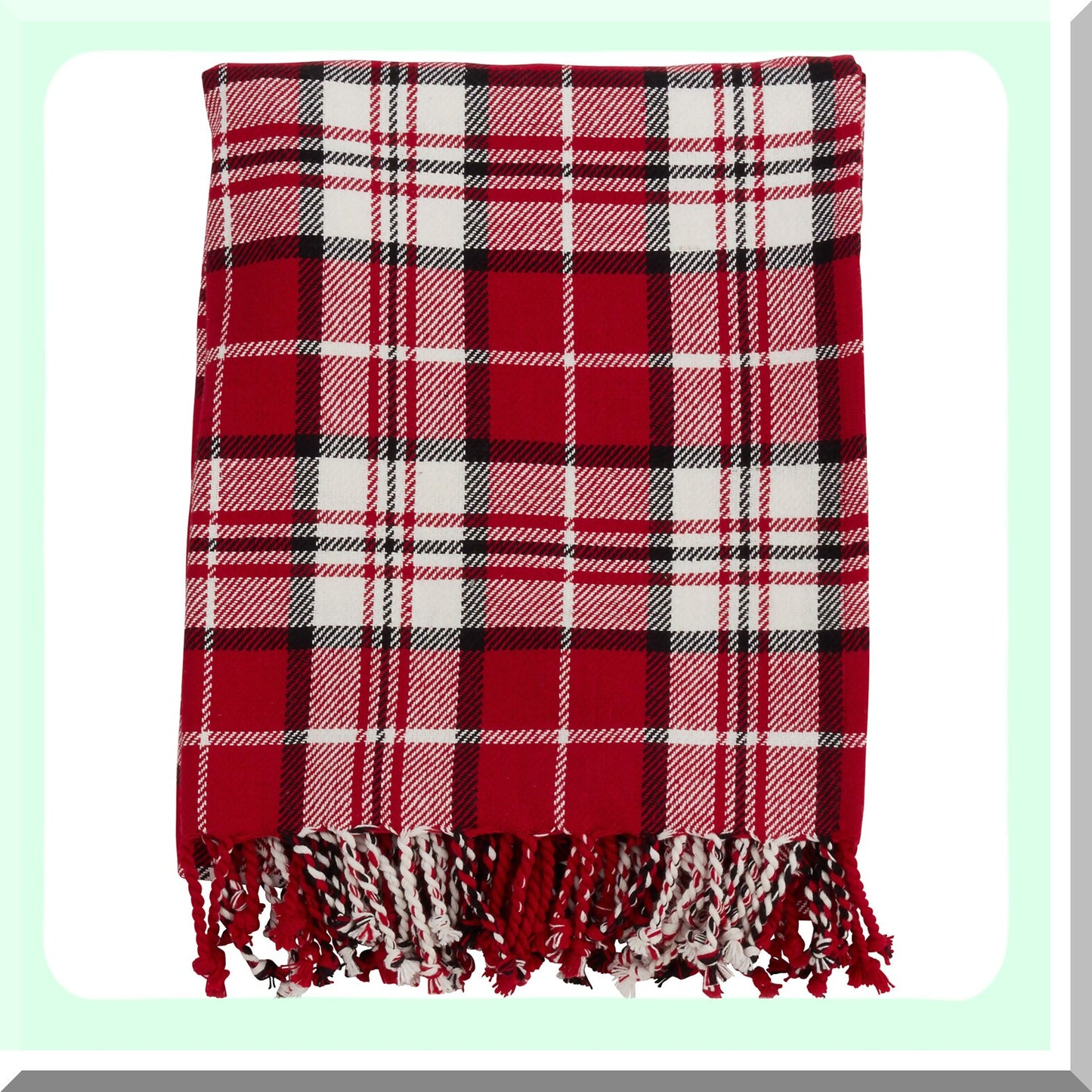 CozyPlaid Red Throw Blanket 50"x60"