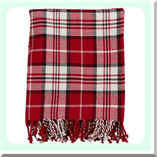 CozyPlaid Red Throw Blanket 50"x60"