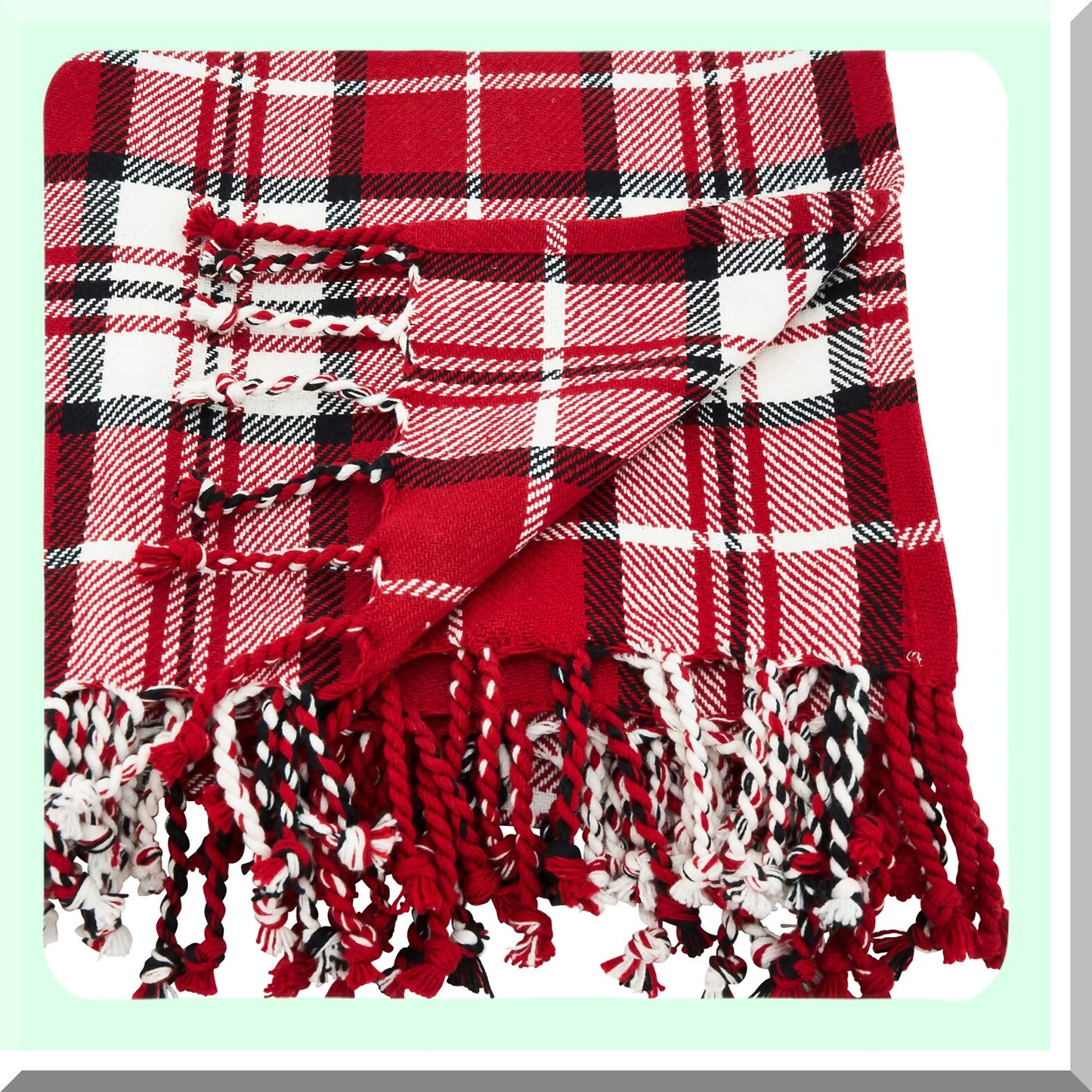 CozyPlaid Red Throw Blanket 50"x60"